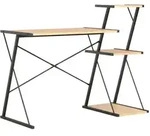 vidaXL Schreibtisch mit Regal Schwarz und Eiche 116&times;50&times;93 cm