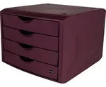 helit Schubladenbox the green chameleon, 4 Schubladen, rot, DIN A4