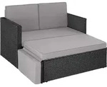 tectake Rattan Lounge Korfu Schwarz/Grau