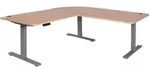 Mendler Eck-Schreibtisch HWC-D40, Computertisch elektrisch h&ouml;henverstellbar