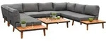 Merxx Akropolis Lounge Set, Eckbank, Auflagen, Tisch, Aluminium/Akazie