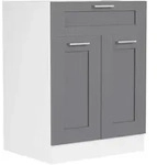VCM K&uuml;chenm&ouml;bel Unterschrank Colura Wei&szlig; / Anthrazit H. 82 x B. 60 x T. 46 cm