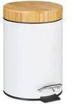 Relaxdays M&uuml;lleimer Bad, 3 l, Kosmetikeimer mit Absenkautomatik, Bambusdeckel,