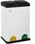 SVITA TC2X20 K&uuml;cheneimer Office 40L Trennm&uuml;lleimer M&uuml;lltrennung Stahl Wie&szlig;