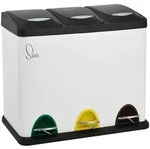 SVITA TC3X8 24 L Treteimer Abfalleimer M&uuml;lleimer M&uuml;lltrennung Pulverbeschichteter
