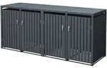 ML-Design M&uuml;lltonnenbox 4er f&uuml;r 4 Tonnen 240L 264x80x116,3 cm, Anthrazit,...