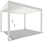 Weide Classic | Pergola Aluminium freistehend | 3 x 3,6 M | Lamellendach wei&szlig;