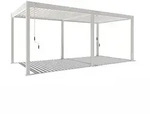 Weide Deluxe | Pergola Voll Aluminium freistehend | 3 x 6 M | Lamellendach wei&szlig;