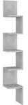 vidaXL Wand-Eckregal Betongrau 20x20x127,5 cm Holzwerkstoff