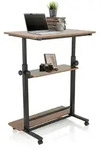 Arbeitstisch / Schreibtisch WORKSTATION II 50 x 80 cm schwarz / walnuss hjh OFFICE