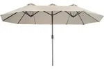 tectake Sonnenschirm Silia 460x270cm mit 3 Windd&auml;chern Beige
