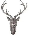 Lex Hirschgeweih Hirschkopf Wanddeko Dekoration Wandschmuck Figur Geweih Silber