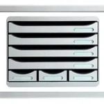 Exacompta 307740D 1x Storebox Mini 7 Schubladen Office, lichtgrau - Lichtgrau