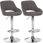 CLP 2er Set Barhocker Milet Stoff Stoff HBT: 85x47x48 cm Metall in Chromoptik