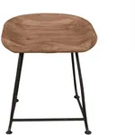 SIT M&ouml;bel Hocker mit Fu&szlig;st&uuml;tze | Sitzschale Akazie natur | Gestell Metall schwarz