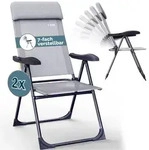 Casaria Gartenst&uuml;hle 2er Set Grau Melange Klappbar 6-fach Verstellbar