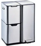 Kitchen Move Treteimer zur M&uuml;lltrennung HAJA silber 60L Edelstahl Silber