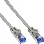 InLine&reg; Patchkabel flach, U/FTP, Cat.6A, grau, 0,5m