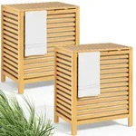 CASARIA&reg; 2er Set W&auml;schekorb mit Deckel W&auml;schesack Bambus 70L W&auml;schebox...