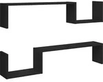 vidaXL Wandregale 2 Stk. Schwarz 100x15x20 cm Holzwerkstoff