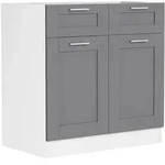 VCM K&uuml;chenm&ouml;bel Unterschrank Colura Wei&szlig; / Anthrazit H. 82 x B. 80 x T. 46 cm