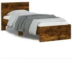 vidaXL Bettgestell mit Kopfteil R&auml;uchereiche 90x190 cm Holzwerkstoff