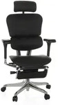 B&uuml;rostuhl / Chefsessel ERGOHUMAN PLUS LEGPRO GEN2 Leder mit Beinablage Netz schwarz