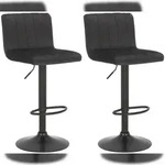 CLP 2er Set Barhocker Jamie Samt schwarz