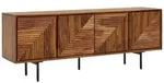 WOHNLING TV Schrank 140x54x33 cm Lowboard Holz Fernsehkommode Fernsehschrank