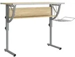 Bastelschreibtisch aus Sonoma-Eiche und Grau, 110 x 53 x (58&ndash;87) cm, Modell Orion