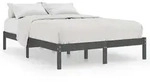 vidaXL Massivholzbett Grau Kiefer 200x200 cm