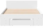 vidaXL Bettgestell mit Schublade Wei&szlig; 90x190 cm Holzwerkstoff