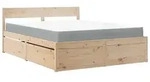 vidaXL Bett mit Schubladen und Matratze 160x200 cm Massivholz Kiefer
