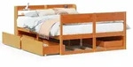 vidaXL Massivholzbett ohne Matratze Wachsbraun 120x190 cm Kiefernholz
