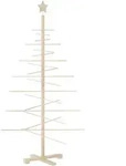vidaXL Weihnachtsbaum Holz zum Schm&uuml;cken 150 cm Massivholz Kiefer
