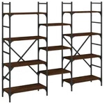 vidaXL B&uuml;cherregal Braun Eichen-Optik 160x28,5x136,5 cm Holzwerkstoff