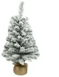 Tannenbaum k&uuml;nstlich im Jutesack 60cm Gr&uuml;n / Wei&szlig;