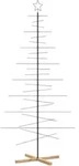 vidaXL Metall-Weihnachtsbaum zum Dekorieren Holzst&auml;nder Schwarz 210 cm