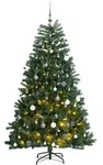vidaXL K&uuml;nstlicher Weihnachtsbaum Klappbar 300 LEDs & Kugeln 240 cm
