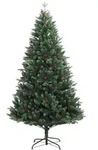 vidaXL K&uuml;nstlicher Weihnachtsbaum Klappbar mit Roten Beeren 180 cm
