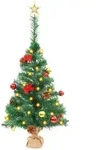 vidaXL K&uuml;nstlicher Weihnachtsbaum mit Beleuchtung & Kugeln Gr&uuml;n 64 cm