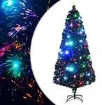 vidaXL K&uuml;nstlicher Weihnachtsbaum mit St&auml;nder/LED 180 cm Fiberoptik