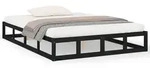 vidaXL Massivholzbett Schwarz 160x200 cm