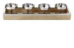 EDZARD Adventskerzenhalter Lille (H&ouml;he 9 cm, L&auml;nge 45 cm), Edelstahl und...