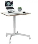 LEITZ Schreibtisch Ergo pneumatitich, 80x60cm, h&ouml;henverstellbar, wei&szlig;