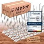 PRIOstahl Taubenabwehr Vogelschreck 4-reihig 5 Meter (10 x 0,50cm Spikes) Vogelabwehr