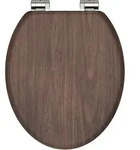 Sch&uuml;tte MDF WC Sitz DARK WOOD, Toilettendeckel mit Absenkautomatik Motiv, Klobrille