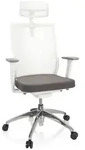 Profi B&uuml;rostuhl ASPEN WHITE PRO grau/wei&szlig; hjh OFFICE