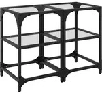 vidaXL Couchtische mit Glasplatte 2 Stk. Transparent 30x30x45 cm Stahl