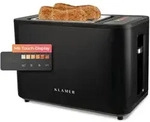 KLAMER Toaster, Toaster mit Br&ouml;tchenaufsatz, hochwertiger 2 Scheiben-Toaster, 6